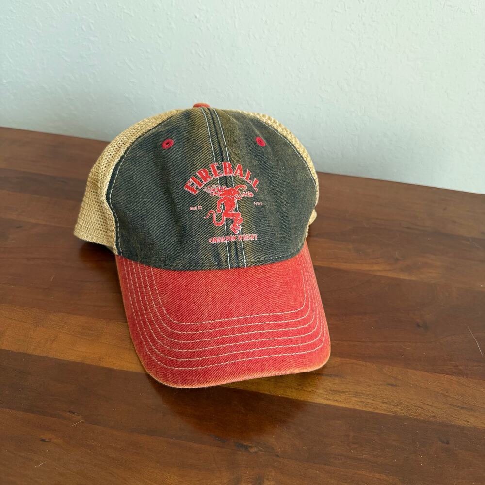Legacy Fireball Cinnamon Whiskey Old Favorite Trucker Mesh Back Cap